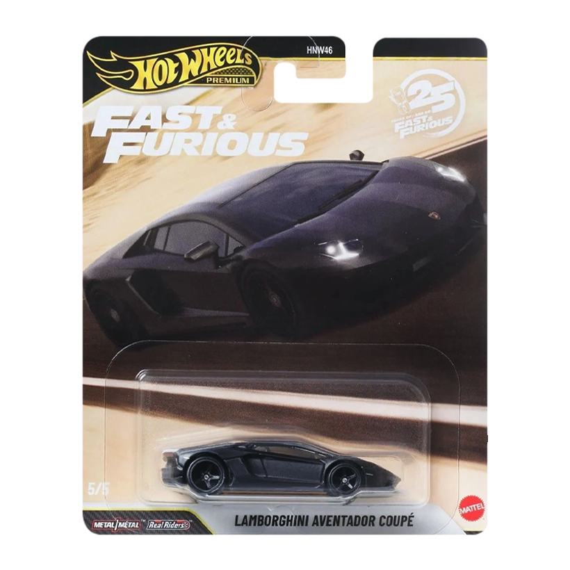 Машинка Premium Hot Wheels Lamborghini Aventador Coupe Fast & Furious 1:64 JHW77 Black - Retromagaz