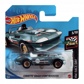 Машинка Базовая Hot Wheels Corvette Grand Sport Roadster Super Treasure Hunt STH Race Day 1:64 GTC99 Teal