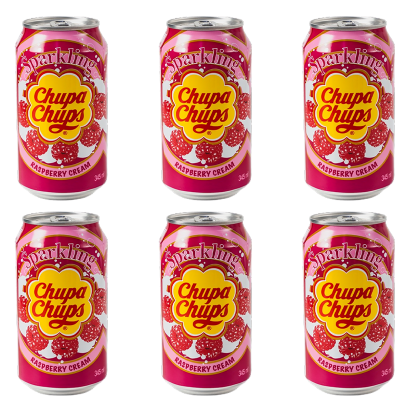 Набор Напиток Chupa Chups Raspberry & Cream Flavour 345ml 6шт - Retromagaz