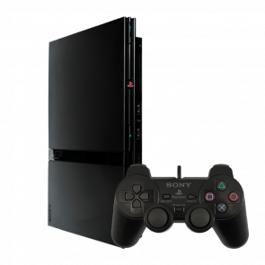 Набор Консоль Sony PlayStation 2 Slim SCPH-7xxx Chip Black Б/У  + Геймпад Проводной DualShock 2 - Retromagaz