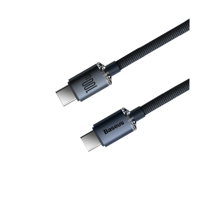 Кабель Baseus Crystal Shine Series Fast Charging 100W USB Type-C - USB Type-C Black 1.2m - Retromagaz