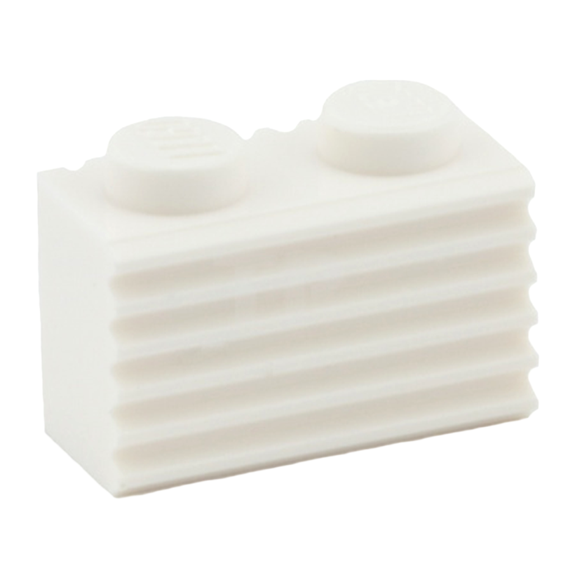 Кубик 20шт Lego Модифікована Grille Fluted Profile 1 x 2 2877 287701 White Б/У - Retromagaz