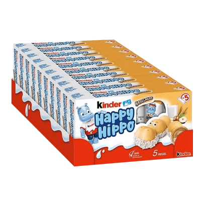 Набор Батончик Kinder Happy Hippo Haselnuss 5 Pieces 103g 10шт - Retromagaz