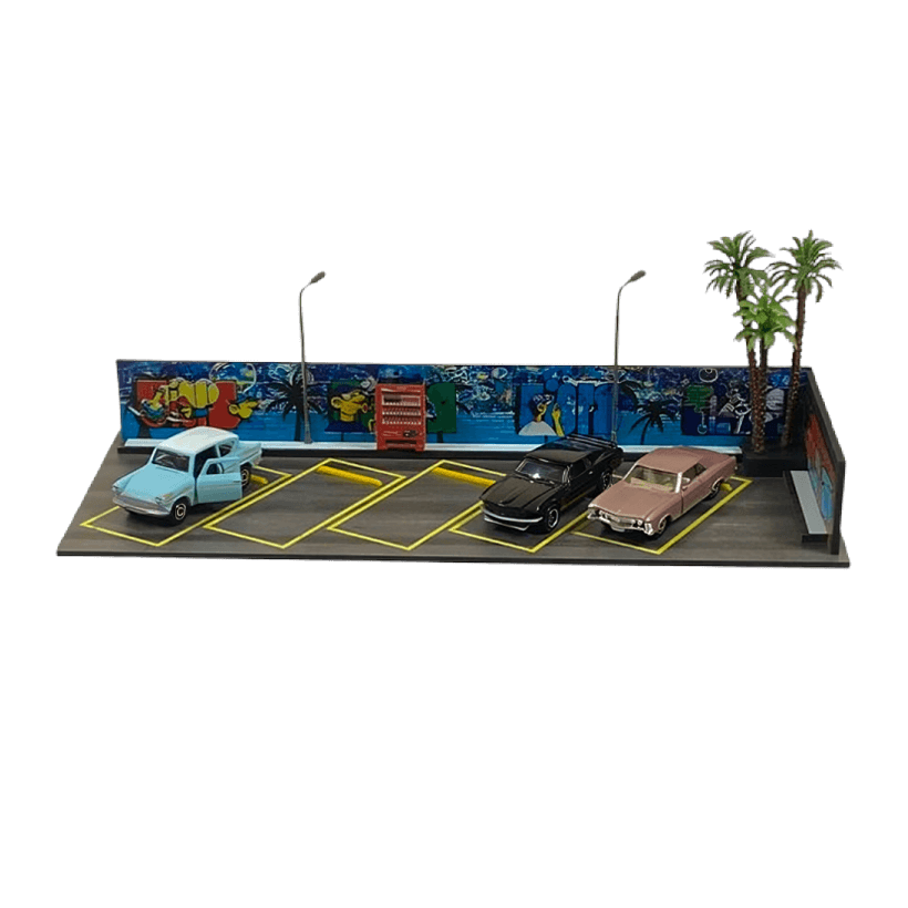 Діорама G-Fans Beach Parking Scene 1:64 710027 Black - Retromagaz