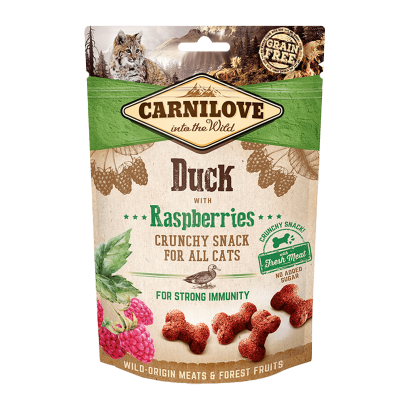 Ласощі для Котів Carnilove Crunchy Snack Duck with Raspberries 50g - Retromagaz