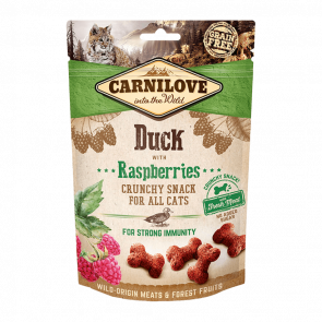 Лакомства для Кошек Carnilove Crunchy Snack Duck with Raspberries 50g - Retromagaz