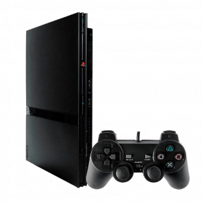 Консоль Sony PlayStation 2 Slim SCPH-7xxx Free MC Boot Black Неробочий Привід + 10 Вбудованих Ігор Б/У Хороший