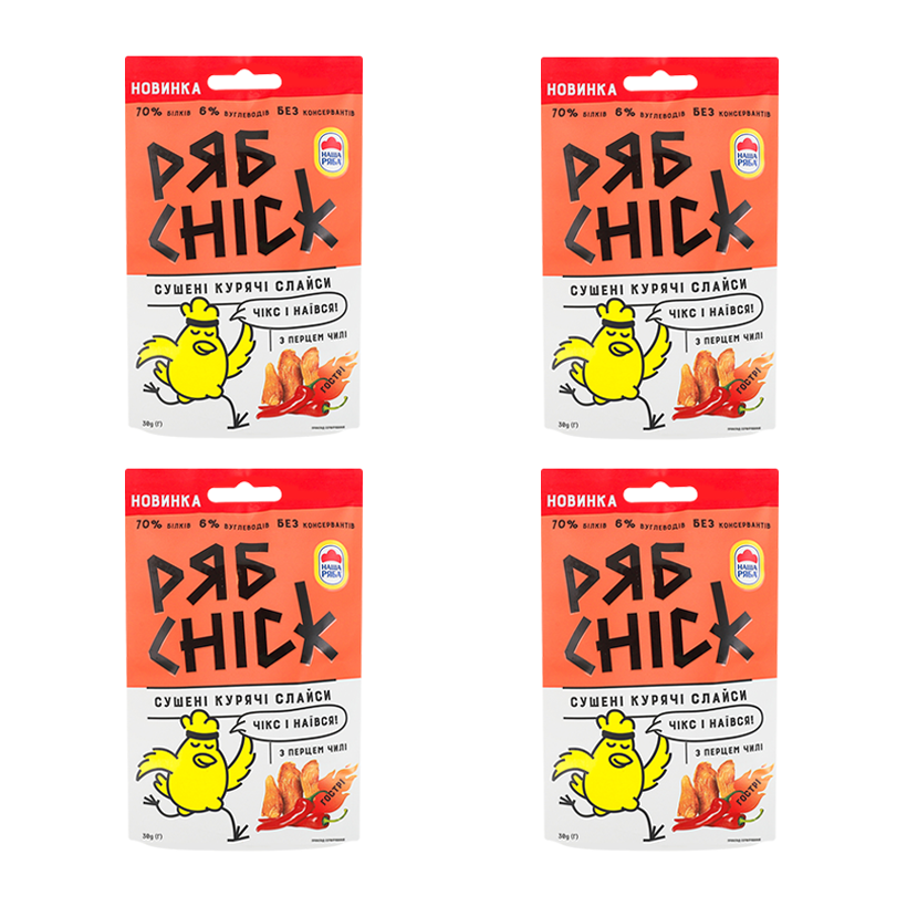 Набор Слайсы 4шт РябChick Куриные с Перцем Чили Сушеные 30g - Retromagaz