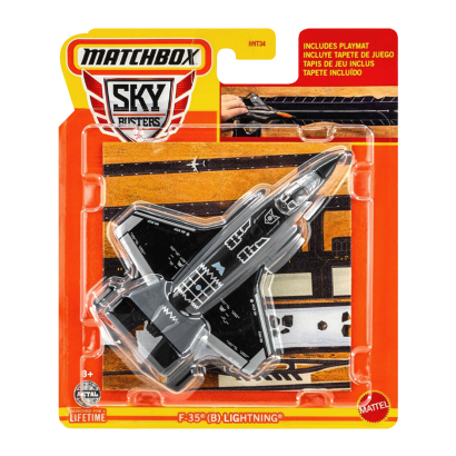 Тематическая Машинка Matchbox F-35 (B) Lightning Sky Busters 1:64 HHT34/HVM40 Black - Retromagaz