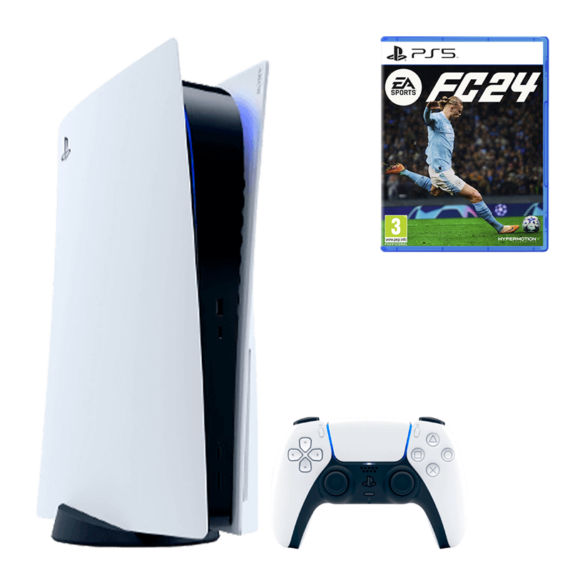 Набір Консоль Sony PlayStation 5 Blu-ray 825GB White Новий + Гра EA Sports FC 24 Російська Озвучка - Retromagaz