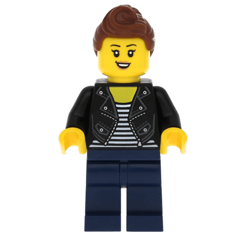 Фігурка Lego Recreation 973pb2828 Teenage Girl Black Jacket and White Shirt City cty1022 1 Б/У - Retromagaz