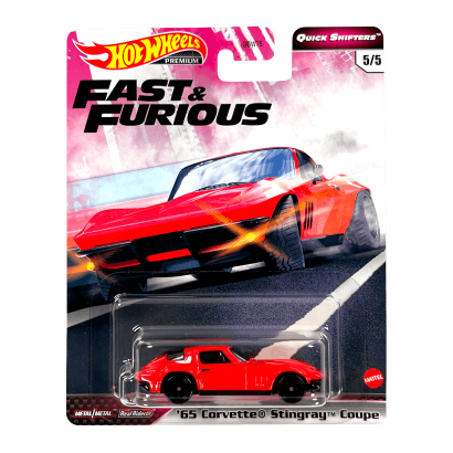 Машинка Premium Hot Wheels '65 Corvette Stingray Coupe Fast & Furious 1:64 GJR78 Red - Retromagaz