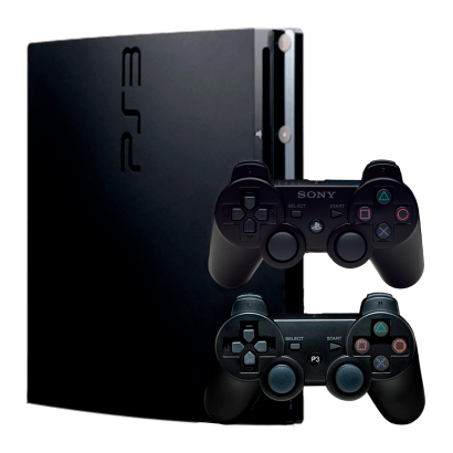 Набір Консоль Sony PlayStation 3 Slim 320GB Black Б/У  + Геймпад Бездротовий DualShock 3 - Retromagaz