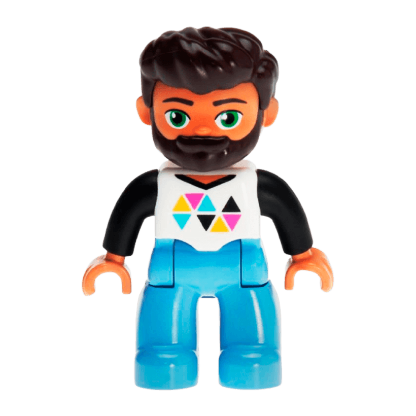 Фігурка Lego Boy Medium Blue Legs White Top Duplo 47394pb233 Б/У - Retromagaz