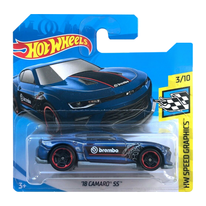 Машинка Базова Hot Wheels '18 Camaro SS Speed Graphics 1:64 FYC99 Blue - Retromagaz