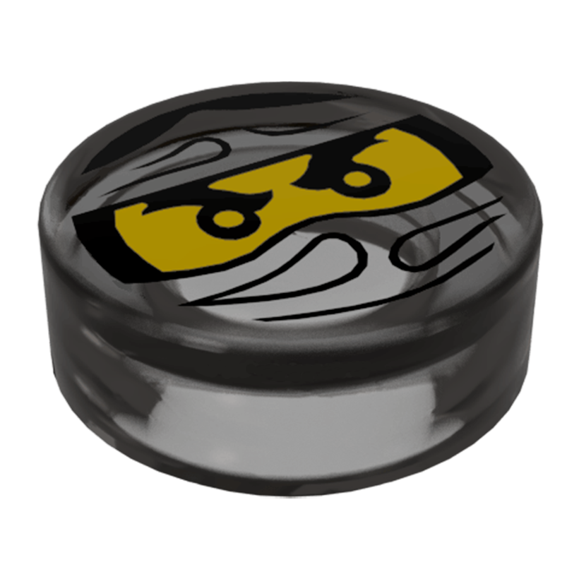 Плитка 4шт Lego Круглая Декоративная with Ninjago Trapped Cole Pattern 1 x 1 98138pb049 6139204 Trans-Black Б/У - Retromagaz