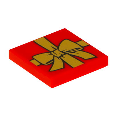 Плитка Lego Декоративна Groove with Present Gift with Gold Bow Pattern 2 x 2 3068bpb0786 6040613 Red Б/У - Retromagaz