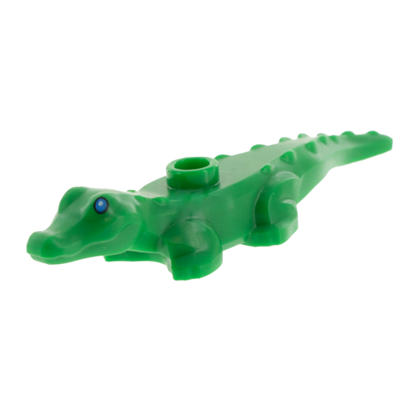 Фигурка Lego Вода Alligator Crocodile Baby Hatchling with Blue Eyes Pattern Animals 78532pb01 6352695 Green Б/У - Retromagaz