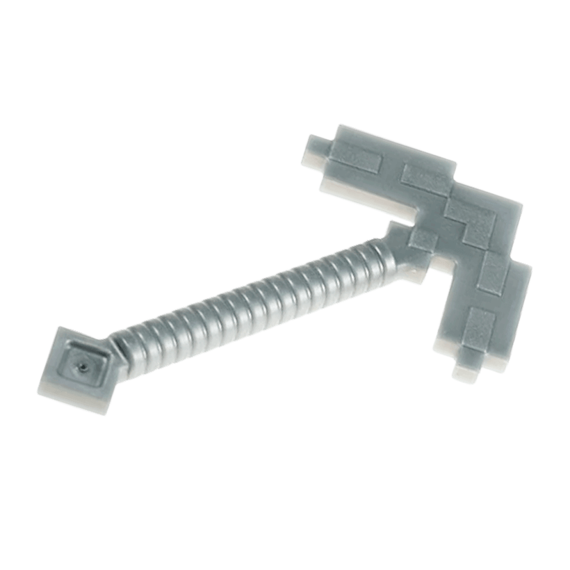 Зброя 2шт Lego Minecraft Pickaxe Pixelated 18789 6104264 Flat Silver Б/У - Retromagaz