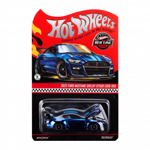 Машинка Premium Hot Wheels 2022 Ford Mustang Shelby GT500 Code Red Red Line Club RLC 1:64 JJY59 Blue - Retromagaz