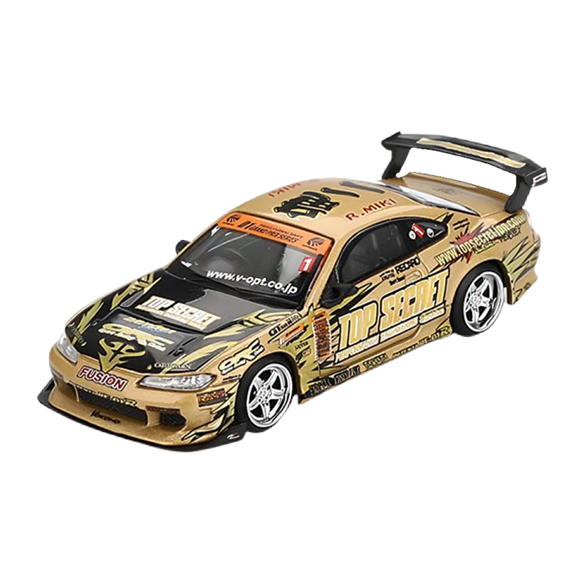 Машинка Premium MINI GT Nissan Silvia (S15) Top Secret D1GP 1:64 MGT00714-BL Gold - Retromagaz