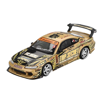 Машинка Premium MINI GT Nissan Nissan Silvia (S15) Top Secret D1GP 1:64 MGT00714-BL Gold - Retromagaz