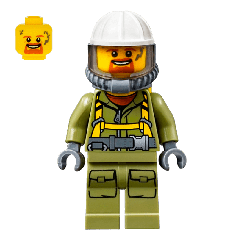 Фігурка Lego Volcano Explorers 973pb2453 Male Worker Suit with Harness City cty0685 Б/У - Retromagaz