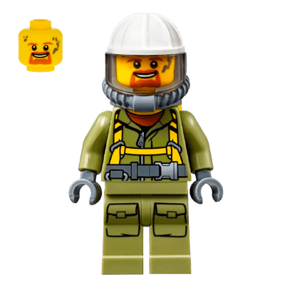 Фигурка Lego City Volcano Explorers 973pb2453 Male Worker Suit with Harness cty0685 1шт Б/У Хороший - Retromagaz