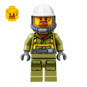 Фигурка Lego City Volcano Explorers 973pb2453 Male Worker Suit with Harness cty0685 Б/У