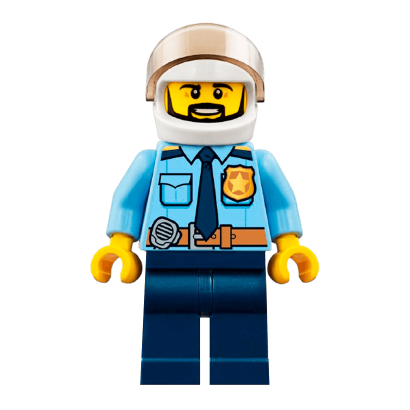Фігурка Lego 973pb2600 Officer Shirt with Dark Blue Tie City Police cty0776 Б/У - Retromagaz