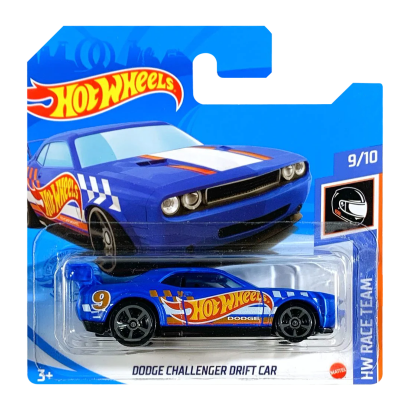 Машинка Базовая Hot Wheels Dodge Challenger Drift Car Race Team 1:64 GRY22 Blue - Retromagaz