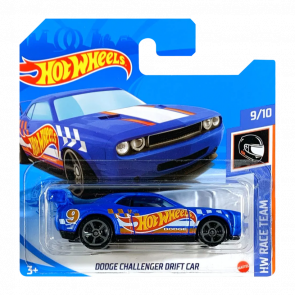 Машинка Базова Hot Wheels Dodge Challenger Drift Car Race Team 1:64 GRY22 Blue - Retromagaz