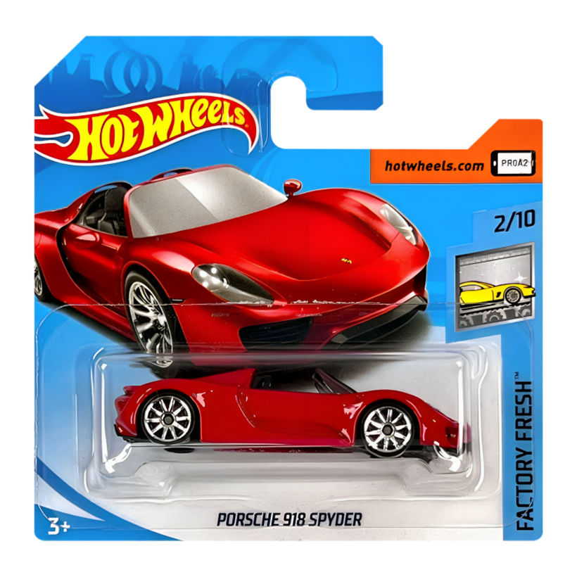 Машинка Базовая Hot Wheels Porsche Porsche 918 Spyder Factory Fresh 1:64 FJY16 Red - Retromagaz