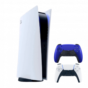 Набор Консоль Sony PlayStation 5 Digital Edition 825GB (9907381) White Новый  + Геймпад Беспроводной DualSense Cobalt Blue - Retromagaz