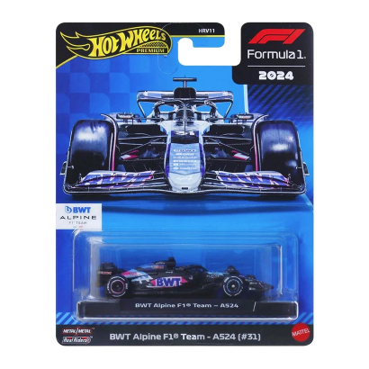 Машинка Premium Hot Wheels BWT Alpine F1 Team - A524 (#31) Formula One Collection 1:64 JBM09 Blue - Retromagaz