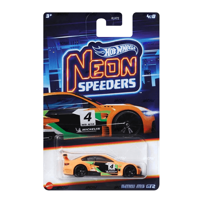 Тематична Машинка Hot Wheels BMW M3 GT2 Neon Speeders 1:64 HLH72/HRW78 Orange - Retromagaz