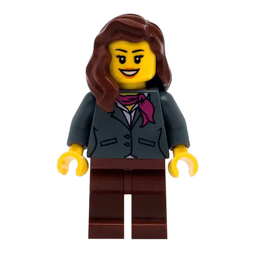 Фігурка Lego People 973pb0639 Dark Bluish Gray Jacket with Magenta Scarf City twn196 Б/У - Retromagaz