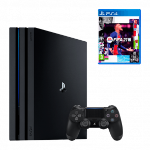 Набір Консоль Sony PlayStation 4 Pro CUH-72xx 1TB (317849128) Black Б/У Хороший + Гра FIFA 21 Російська Озвучка Новий