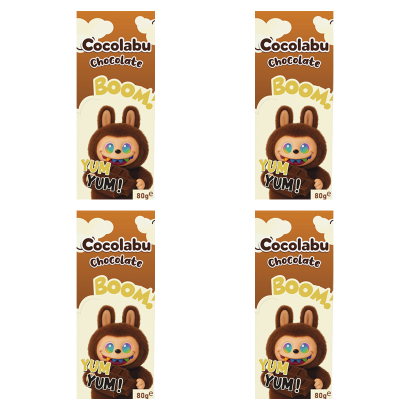 Набір Шоколад Молочний 4шт Cocolabu Лабубу Boom Brown 80g - Retromagaz