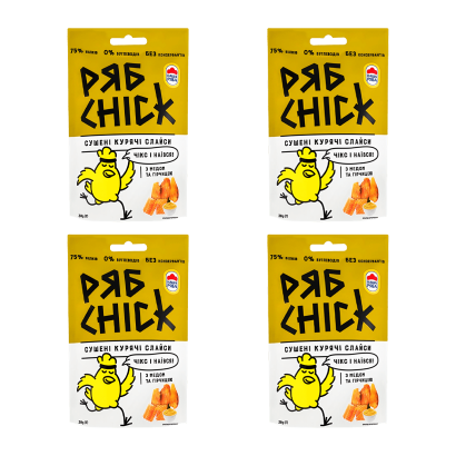 Набір Слайси 4шт РябChick Курячі з Гірчицею та Медом Сушені 30g - Retromagaz