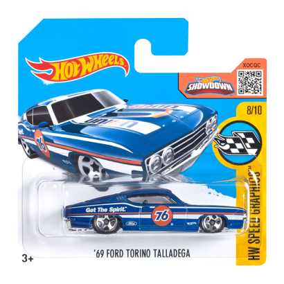 Машинка Базова Hot Wheels '69 Ford Torino Talladega Speed Graphics 1:64 DHR27 Blue - Retromagaz