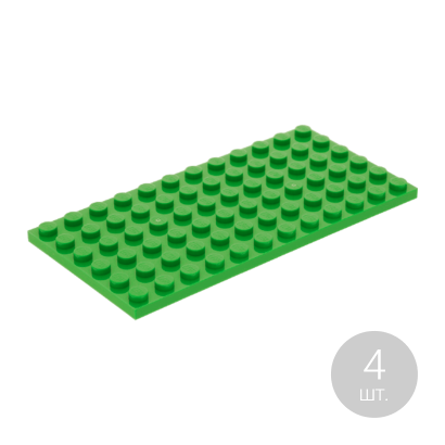 Пластина Lego Обычная 6 x 12 3028 4541414 Bright Green 4шт Б/У - Retromagaz
