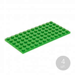 Пластина Lego Обычная 6 x 12 3028 4541414 Bright Green 4шт Б/У