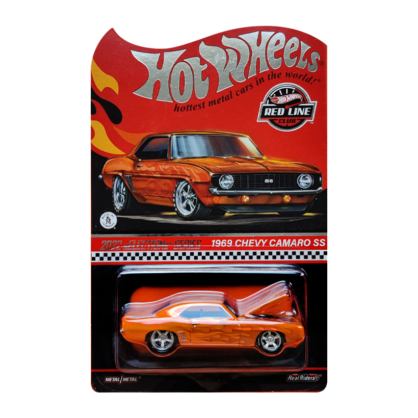 Машинка Premium Hot Wheels '69 Chevrolet Camaro SS Red Line Club RLC 1:64 HGK83 Orange - Retromagaz