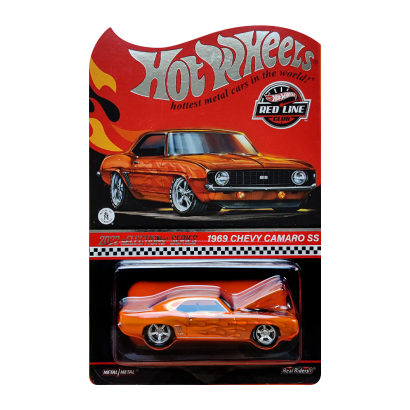 Машинка Premium Hot Wheels '69 Chevrolet Camaro SS Red Line Club RLC 1:64 HGK83 Orange - Retromagaz