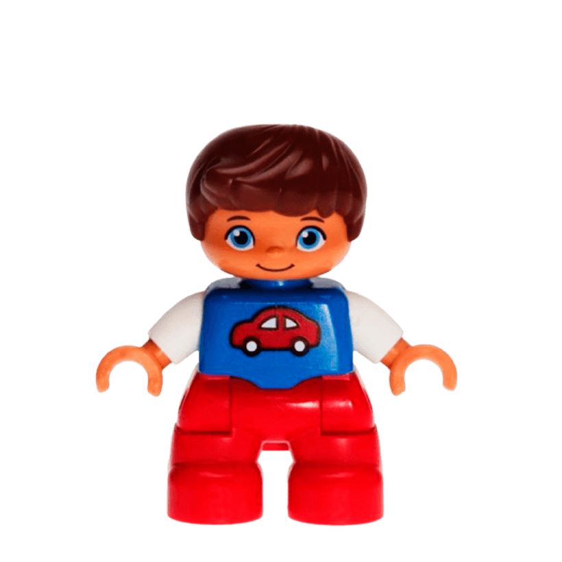 Фігурка Lego Boy Red Legs Blue Top Duplo 47205pb031 Б/У - Retromagaz