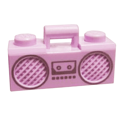 Искусство Lego Radio Boom Box with Bar Handle with Silver Cassette Player 93221pb02 4668419 Lavender Б/У - Retromagaz
