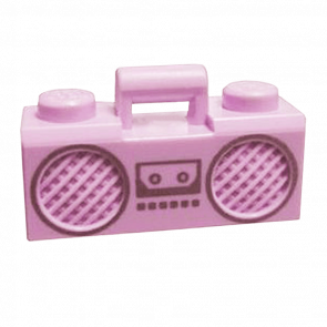 Мистецтво Lego Radio Boom Box with Bar Handle with Silver Cassette Player 93221pb02 4668419 Lavender Б/У - Retromagaz