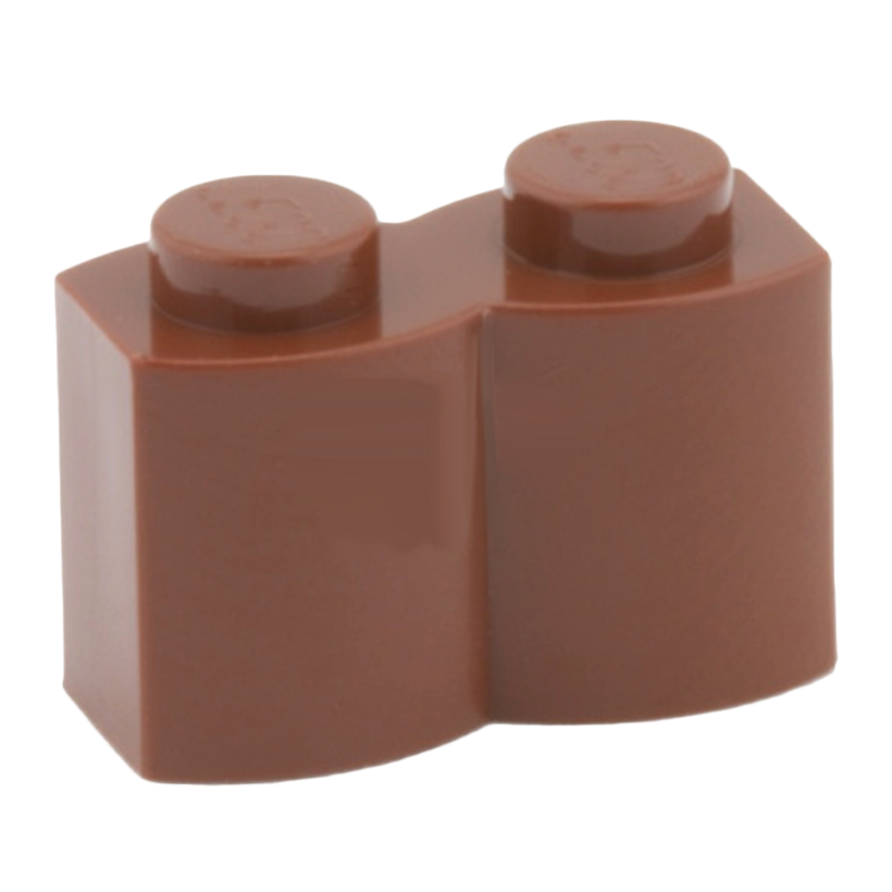 Кубик 50шт Lego Модифікована with Log Profile 1 x 2 30136 4211180 Reddish Brown Б/У - Retromagaz