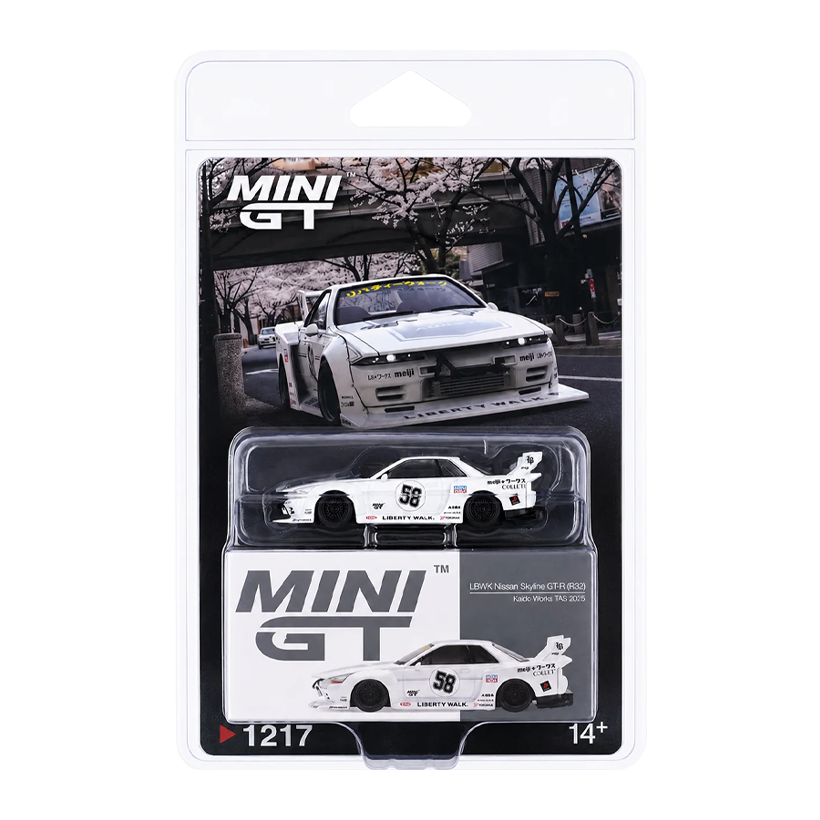 Машинка Premium MINI GT Nissan Skyline GT-R (R32) Kaido Works TAS 2025 Blister 1:64 MGT01217-BL White - Retromagaz